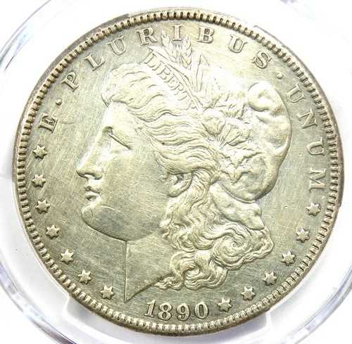 1890-CC モーガン シルバー ダラー $1 - PCGS AU 詳細 - 希少なカーソン シティ コイン!
