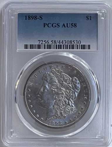 1898年 S モーガン銀貨 1ドル 未使用 PCGS AU58｜WORLD RESOURCE【QUEEN店】