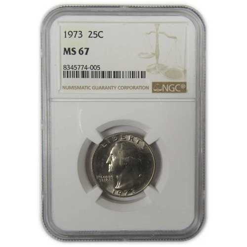 1973年ワシントンクォーター MS 67 NGCクラッド 未流通 SKU:I20567｜WORLD RESOURCE【QUEEN店】