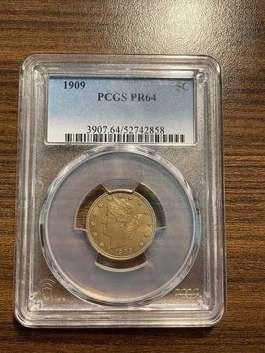 1909-P リバティニッケル Vニッケル 5C PCGS プルーフ PR 64 タイプ2、「セント」付き 希少｜WORLD RESOURCE【QUEEN店】