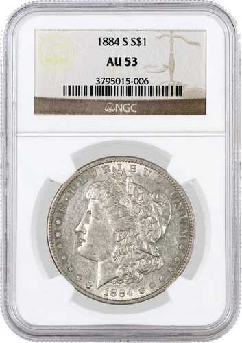 1884年 S $1 モルガン銀貨 NGC AU53 未流通キーデートコイン｜WORLD RESOURCE【QUEEN店】