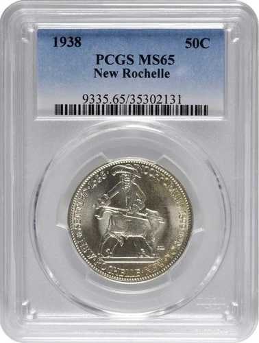 1938年 50セント ニューロシェル シルバー 記念品 PCGS MS65｜WORLD RESOURCE【QUEEN店】