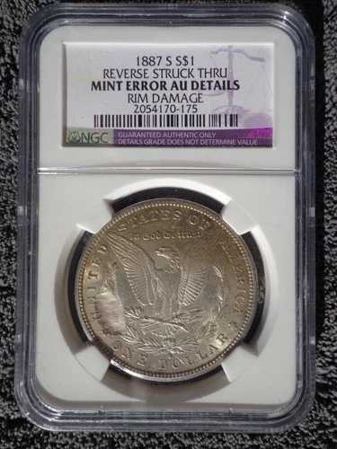 1887-S 1ドル モルガン銀貨 NGC ミントエラー 裏側ストライクスルー AU 詳細｜WORLD RESOURCE【QUEEN店】
