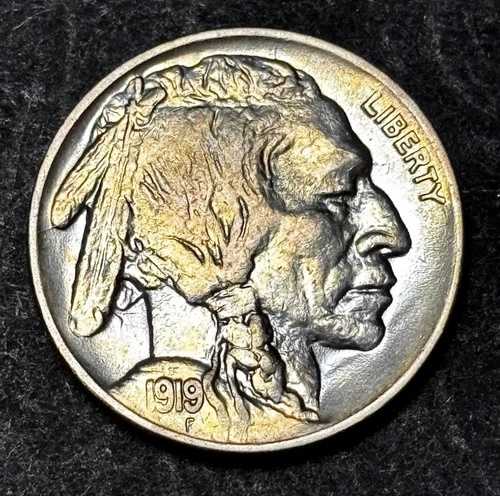 1919年バッファローニッケル。古いアルバムからの高品質!!! 105,875円