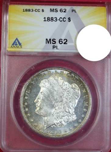1883-CC モルガン・ダラー ANACS MS62 PL