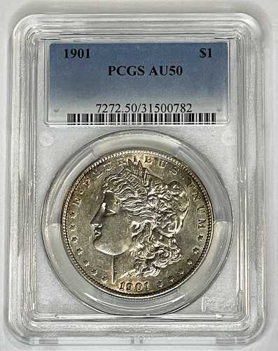 1901年 モルガン銀貨 $1 PCGS AU50 ~ キーデート ~ 送料無料
