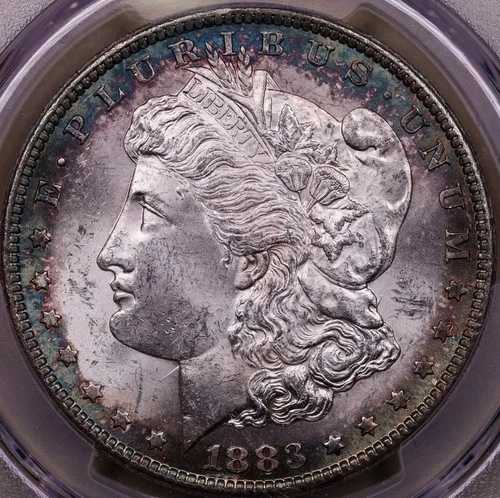 1883-CC *トーン加工* モルガン・ダラー PCGS MS63 ***希少なオリジナルトーン加工 カーソンシティ***