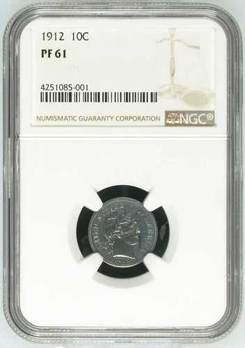 1912 NGC PR61 発行枚数 700 -- プルーフ バーバー ダイム シルバー 10C