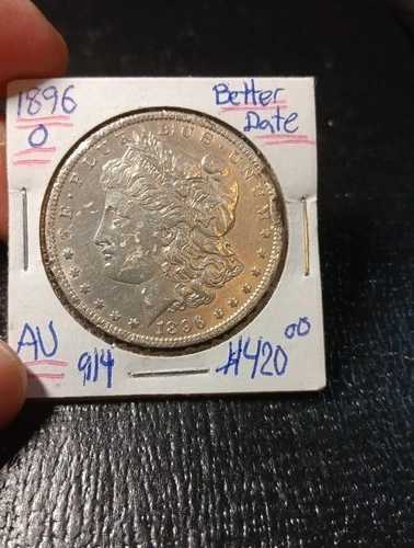 ??1896 O モーガン シルバー ダラー Xf /Au チョップマーク