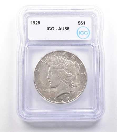 1928年ピース銀貨 AU58 ICG *4847