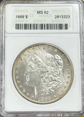1899年 モルガン・ダラー MS 62 ANACS 90% シルバー 未流通 トーン SS-69