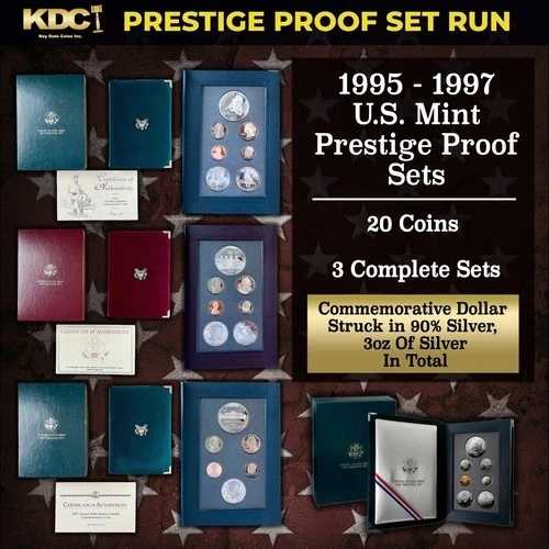 1995-1997 3セット キーデート プレステージプルーフセット ラン USミント プレステージプルーフセット OGP 105,875円