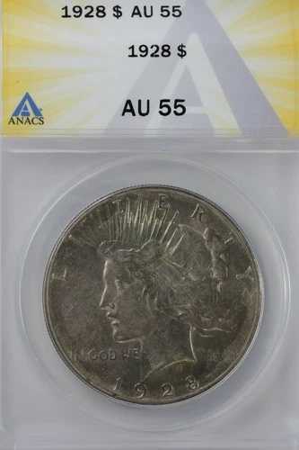 1928年 $1 ANACS AU 55 平和ドル、1900年代の銀貨ドル、