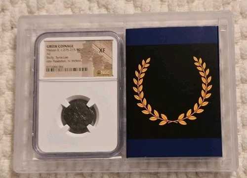 グレードNGC XF 古代ギリシャ貨幣 ヒエロン2世 C 275 215 BC AE シチリア シラキュース｜WORLD RESOURCE【QUEEN店】
