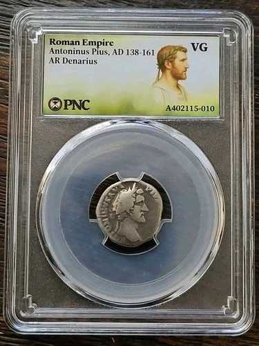 アントニヌス・ピウス、AD 138-161 ローマ帝国 AR デナリウス PNC グレード VG