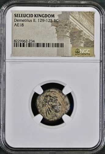 紀元前129-125年 デメトリオス2世ニカトール ギリシャ セレウコス朝 ゼウス NGC 本物 希少