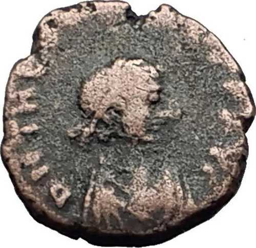 テオドシウス2世 425年 キリスト教十字架 本物 古代ローマコイン i59296