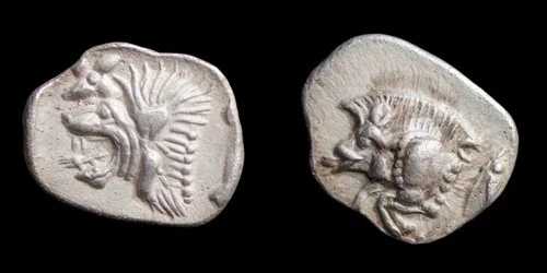 古代ギリシャのコイン ミシア。キジコス 紀元前 525 ～ 475 年頃。 A962