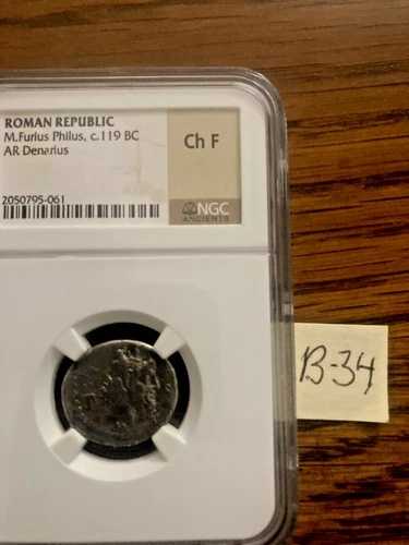ローマ共和国 M. フリウス フィラス デナリウス NGC の選択は非常に優れています