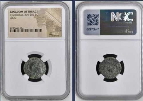 古代ギリシャのトラキア王国、紀元前305年～紀元前281年、リュシマコス王、NGC正規コイン