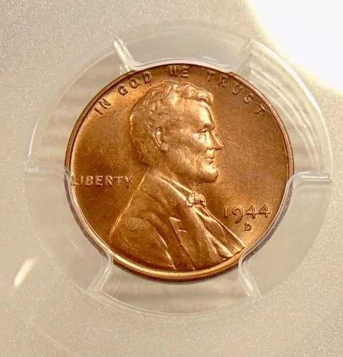1944-D/S リンカーン・セント - 希少Var. FS-511 - PCGS MS64 レッド - 非常に美しいBUコイン