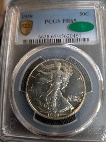 1938年ウォーキング・リバティ・ハーフダラー PR65 PCGS CACステッカー