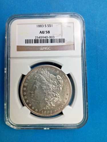 1883年 S モーガン シルバー ダラー NGC AU58 希少コイン セミキーデート