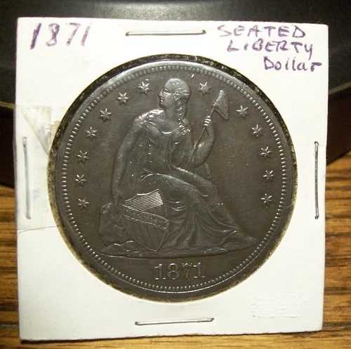 1871年 着席リバティ銀貨 -XF+/AU 詳細（未認証）