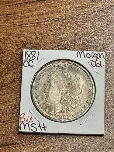 1881 CC モーガン シルバー ダラー 素晴らしい BU 未流通 MS+++ US $1 コイン (Raw18042