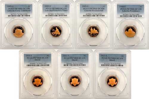 2009 - 2012 S 7 コイン PCGS 70 RD DCAM プルーフ リンカーン セット（2009 年スペシャルリリース 4 枚付き）