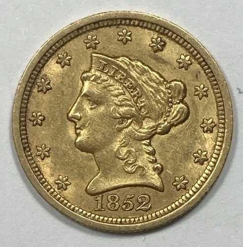 1852年 リバティ・クォーターイーグル金貨 2.5ドル。オーストラリア製。1209オンス AGW。