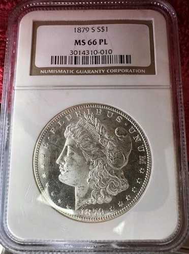 1879年モルガン銀貨 NHC MS66PL 158,400円