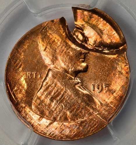 195x PCGS MS63RD 15%オフ センターオン スプリットプランシェット 10%ブロッケージ セント ミントエラー