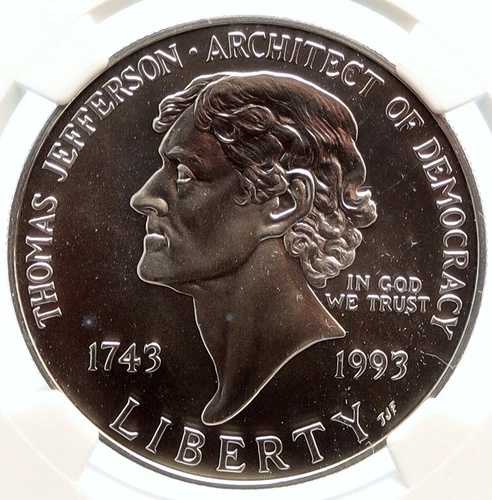1993年アメリカ合衆国大統領トーマス・ジェファーソン銀貨 NGC i95560