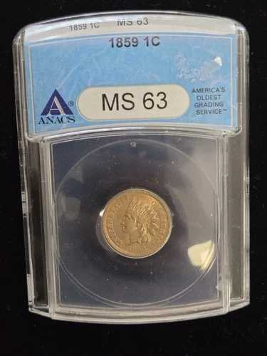 1859 インディアンヘッドセント MS63 ANACS
