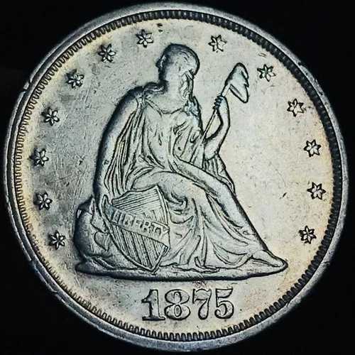 1875年 20セント硬貨 20C 未鑑定 チョイス 90% シルバー 米国コイン CC27326