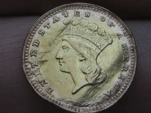 1880年 1ドル金貨 インディアン・プリンセス 1ドル硬貨 - 発行枚数1,600枚