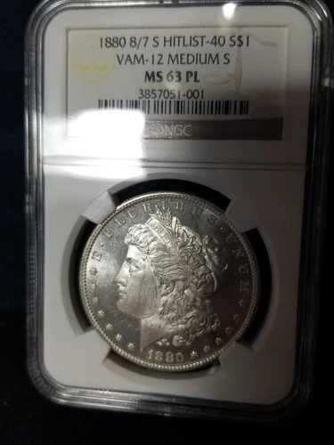 1880 S NGC MS 63 プルーフ 8/7 程度 ミディアムS モルガン ヒットリスト-40 シルバーダラー 派手
