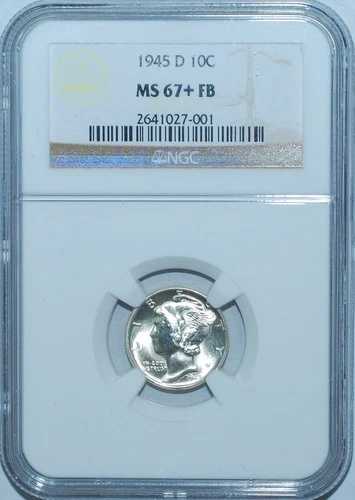 1945 D NGC MS67+FB フルバンド マーキュリーダイム|WORLD RESOURCE【QUEEN店】