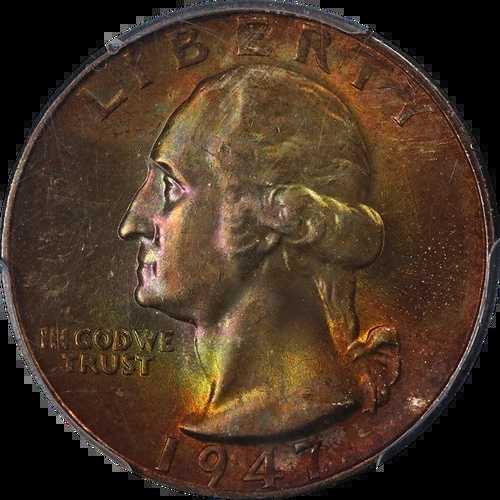 1947-S ワシントン クォーター ゴージャスカラー PCGS MS67+ 素晴らしい外観|WORLD RESOURCE【QUEEN店】