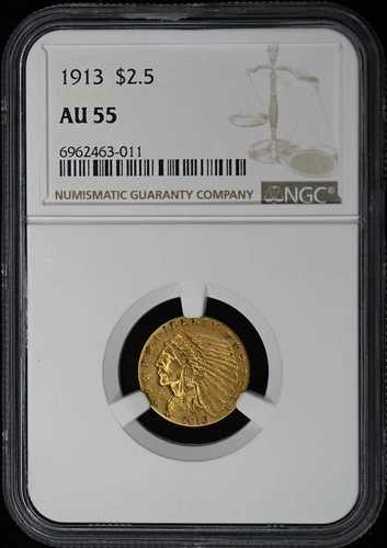 1913年インディアン 2.50ドル NGC AU55|WORLD RESOURCE【QUEEN店】