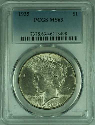 1935年ピースシルバードル（PCGS MS-63、色調あり）（25B）｜WORLD RESOURCE【QUEEN店】