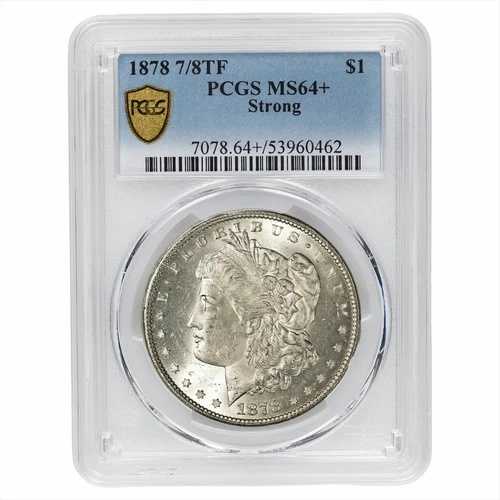 1878年 7/8TF モルガン銀貨 $1 強力 PCGS MS 64+｜WORLD RESOURCE【QUEEN店】