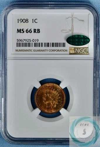 1908 1C インディアン ヘッド セント NGC MS 66 RB CAC 付き - プレミアム ジェム レッド グロー!!!｜WORLD RESOURCE【QUEEN店】