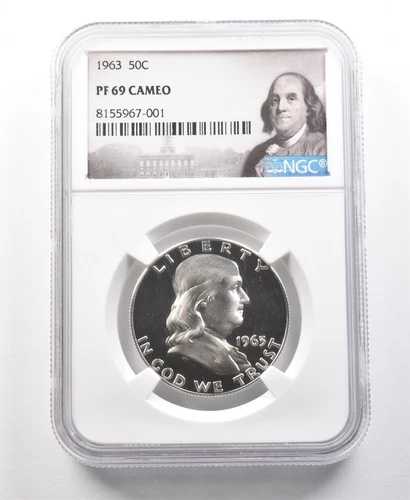 1963年 フランクリン ハーフダラー PF69 カメオ NGC *1120