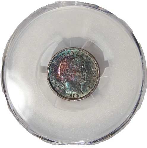 1909-S 10セント PCGS AU 58 ~ カラフルなベターデートシルバーバーバーダイム