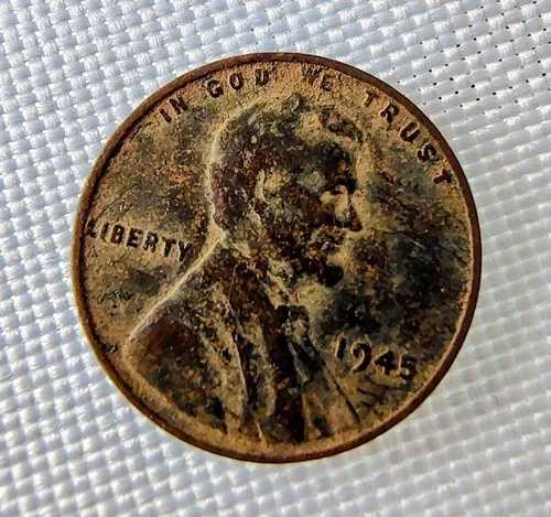 1945年リンカーン・ウィートHALOペニーエラーコイン、非常にレアなストライクアノマリー、おっと