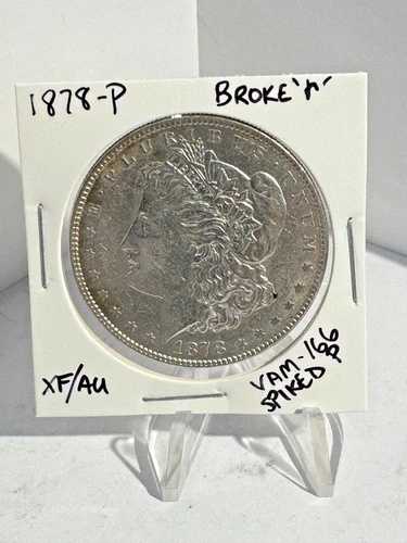 1878年 7TF モルガン銀貨 VAM-166 エラー？「P」のスパイクが折れ、「R」の「Trust」が壊れている