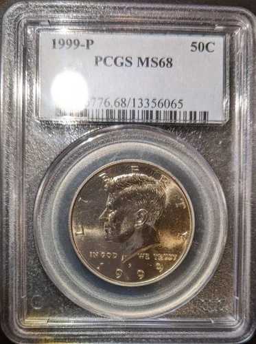 1999-p PCGS ms-68 ケネディ ハーフダラー オールドブルーホルダー OBH 非常に低いポップ