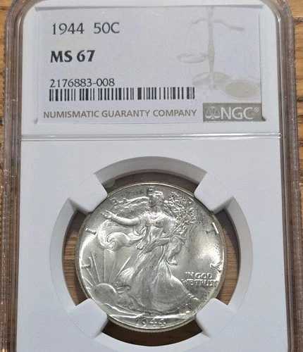 1944 NGC Ms 67 ウォーキング リバティ ハーフ、非常に見栄えの良いコインです!!